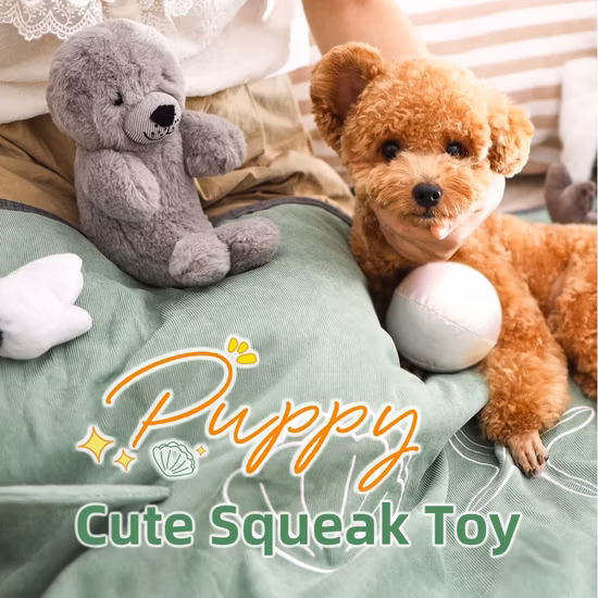 Soft Fleece Stuffed Pet Plush Toy Unique Seal Design Dog Squeak Toy